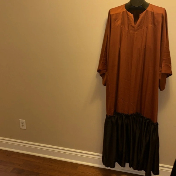 Vintage style Rust Orange black  Beautiful abaya maxi dress - Picture 5 of 13